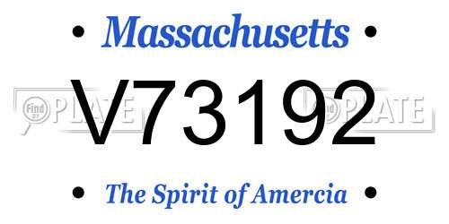 V73192 Massachusetts License Plate