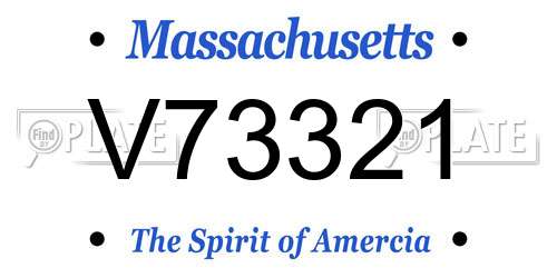 V73321 Massachusetts License Plate