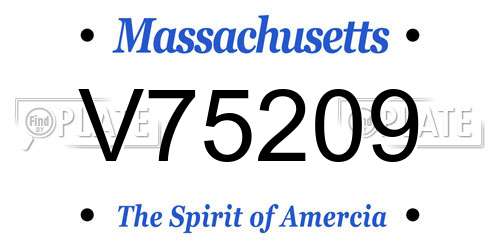 V75209 Massachusetts License Plate