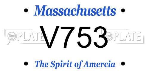 V753 Massachusetts License Plate