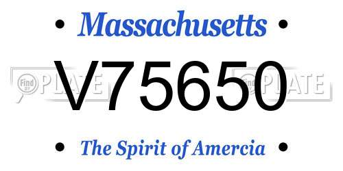 V75650 Massachusetts License Plate