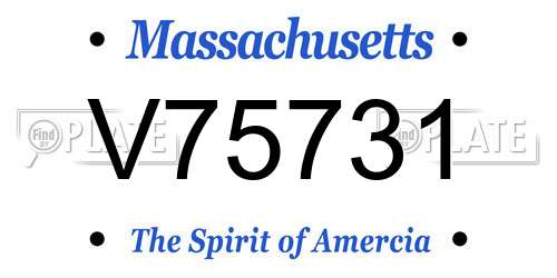 V75731 Massachusetts License Plate