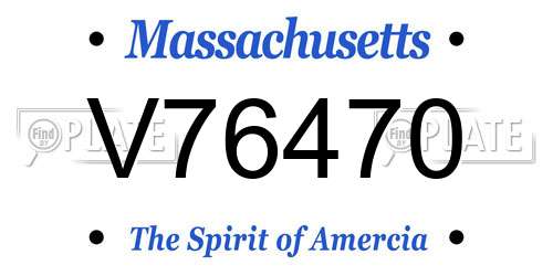 V76470 Massachusetts License Plate