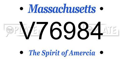 V76984 Massachusetts License Plate