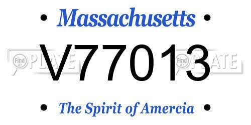 V77013 Massachusetts License Plate