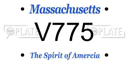 V775 Massachusetts License Plate