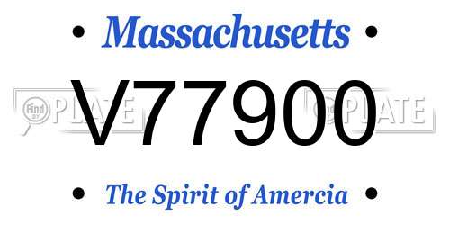 V77900 Massachusetts License Plate