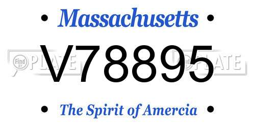 V78895 Massachusetts License Plate