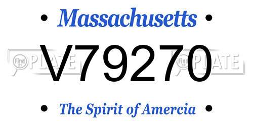V79270 Massachusetts License Plate