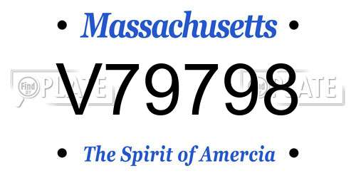V79798 Massachusetts License Plate