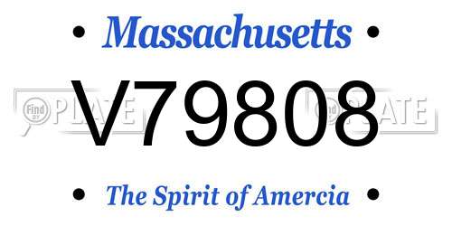 V79808 Massachusetts License Plate