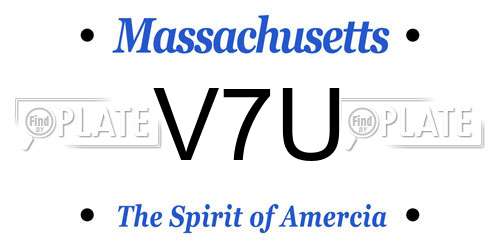 V7U Massachusetts License Plate