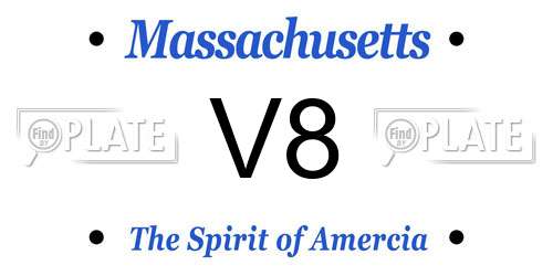 V8 Massachusetts License Plate