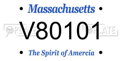 V80101 Massachusetts License Plate