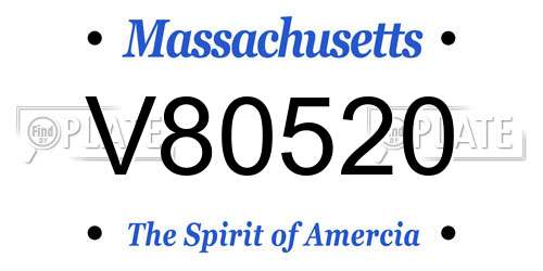 V80520 Massachusetts License Plate