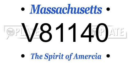 V81140 Massachusetts License Plate