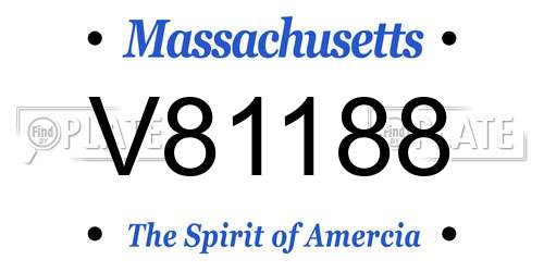 V81188 Massachusetts License Plate