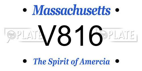 V816 Massachusetts License Plate