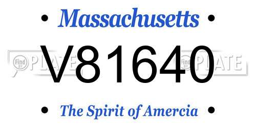 V81640 Massachusetts License Plate