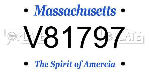 V81797 Massachusetts License Plate