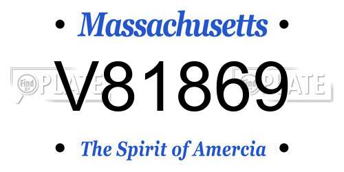V81869 Massachusetts License Plate