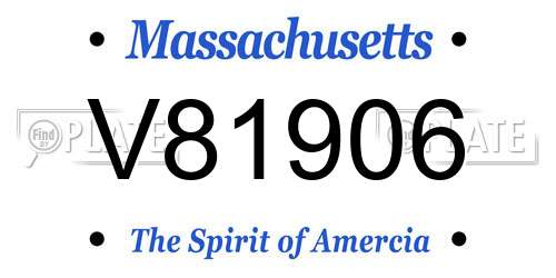 V81906 Massachusetts License Plate