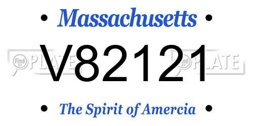 V82121 Massachusetts License Plate
