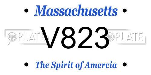 V823 Massachusetts License Plate
