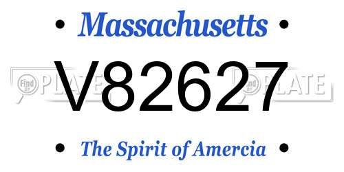 V82627 Massachusetts License Plate