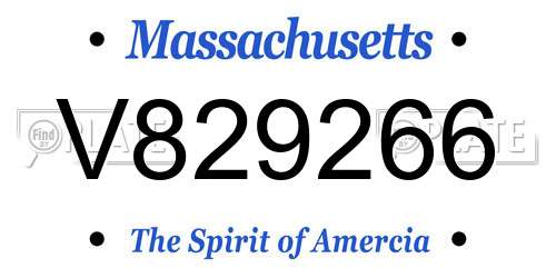 V829266 Massachusetts License Plate
