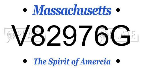 V82976G Massachusetts License Plate
