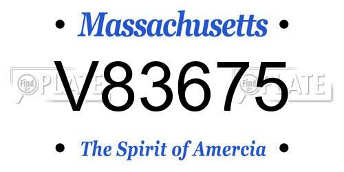 V83675 Massachusetts License Plate