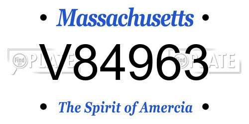 V84963 Massachusetts License Plate