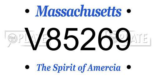 V85269 Massachusetts License Plate