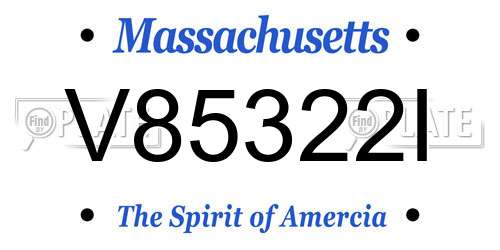 V85322I Massachusetts License Plate