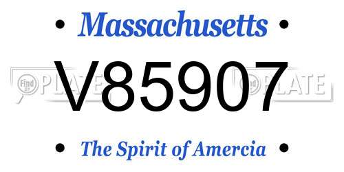 V85907 Massachusetts License Plate