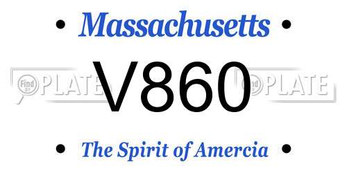 V860 Massachusetts License Plate