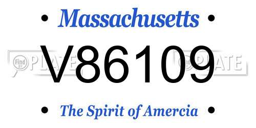 V86109 Massachusetts License Plate