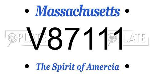 V87111 Massachusetts License Plate