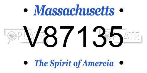 V87135 Massachusetts License Plate