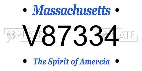 V87334 Massachusetts License Plate