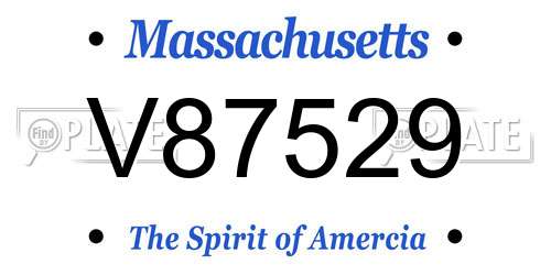 V87529 Massachusetts License Plate