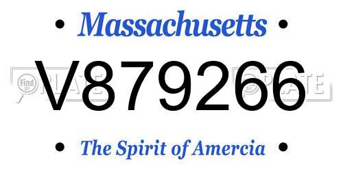 V879266 Massachusetts License Plate