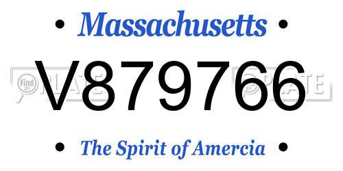 V879766 Massachusetts License Plate