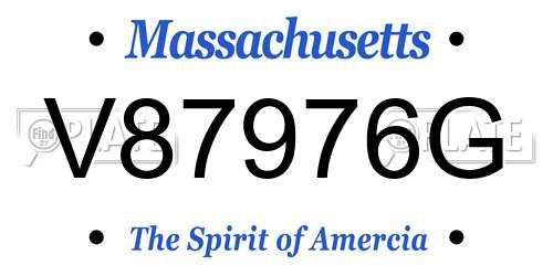 V87976G Massachusetts License Plate