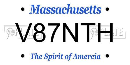 V87NTH Massachusetts License Plate