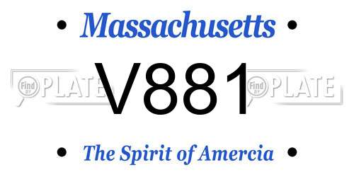 V881 Massachusetts License Plate