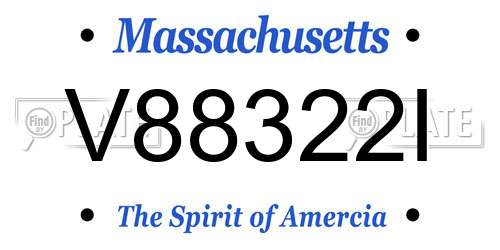 V88322I Massachusetts License Plate
