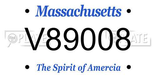 V89008 Massachusetts License Plate