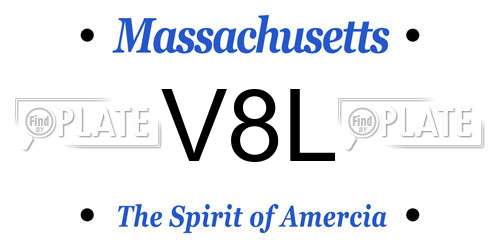 V8L Massachusetts License Plate